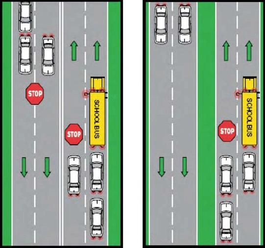 School-Bus-on-two-lane-road